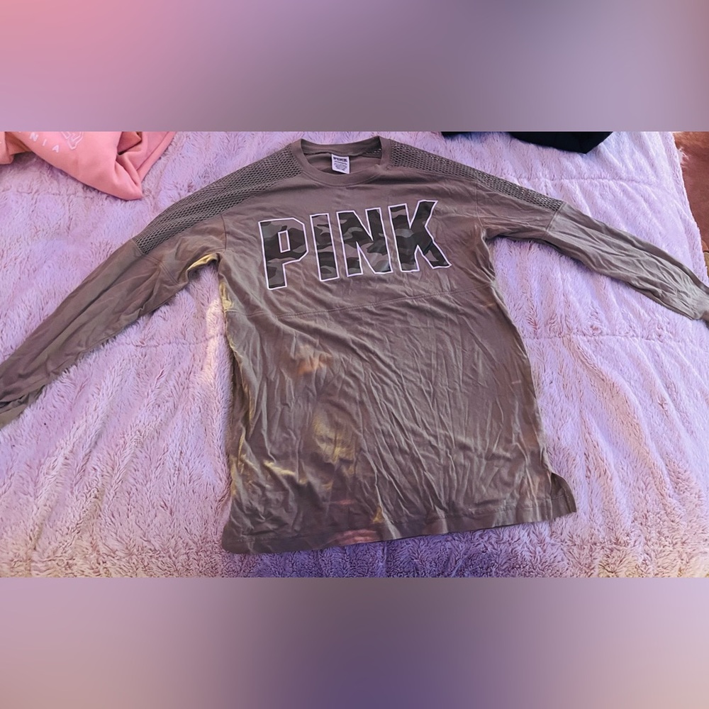 Pink Camo Logo Long Sleeve Shirt
